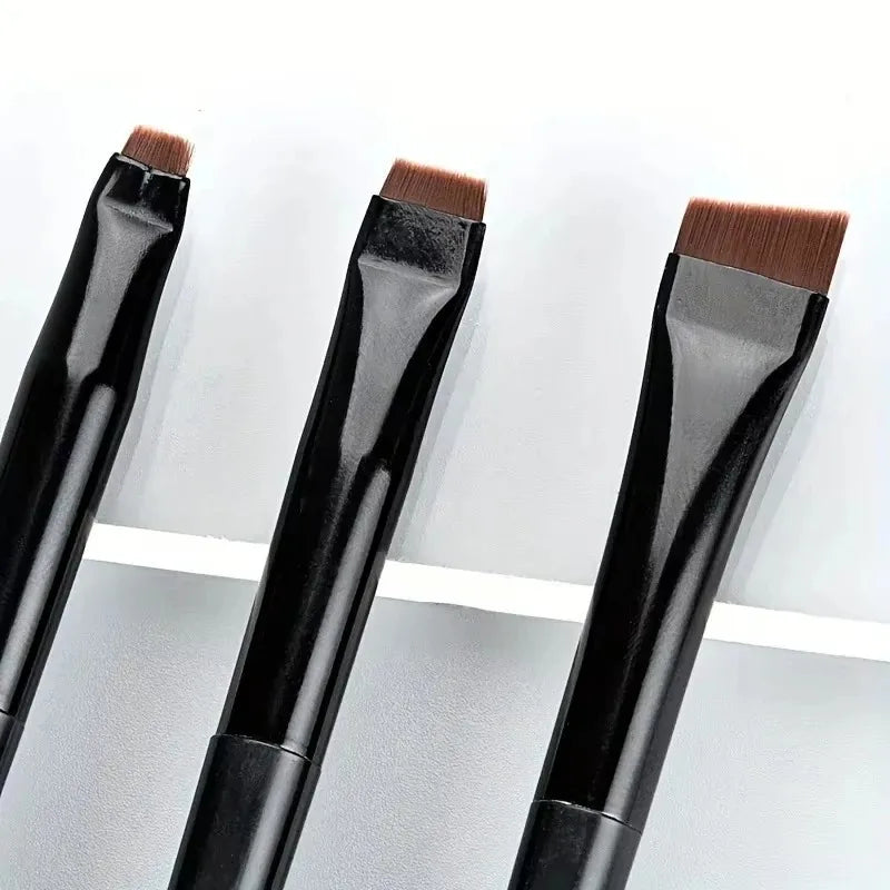 3-Piece Blade Eyeliner & Eyebrow Brush Set – Flat Fine Tip Eye Makeup Brush Set HIP