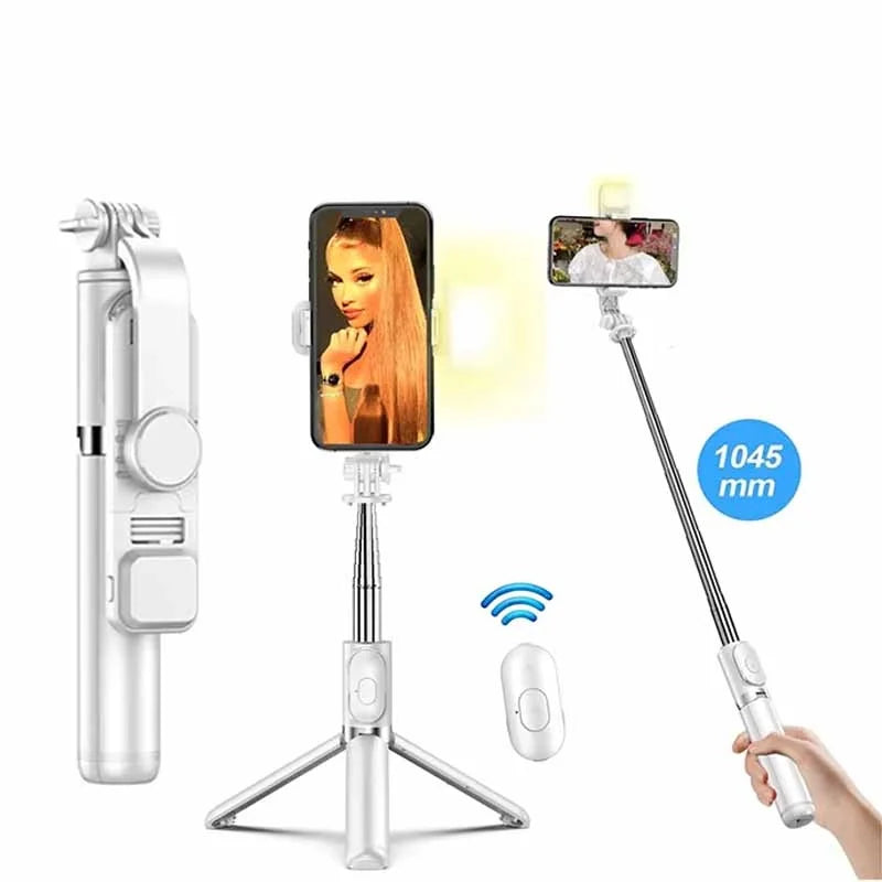 Bluetooth Selfie Stick Tripod with Remote & Fill Light Selfie Stick Tripod HIP