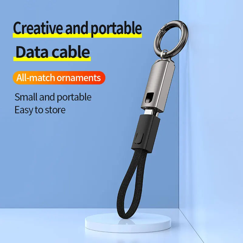 USB-C Keychain Cable PD 60W Fast Charge – Compact 14cm USB-C Charging Cable HIP