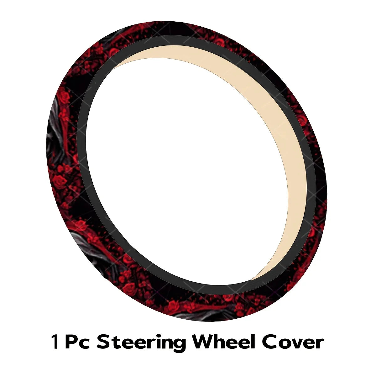 Skull & Rose Steering Wheel Cover | Gothic Universal Fit Steering Wheel Cover HIP