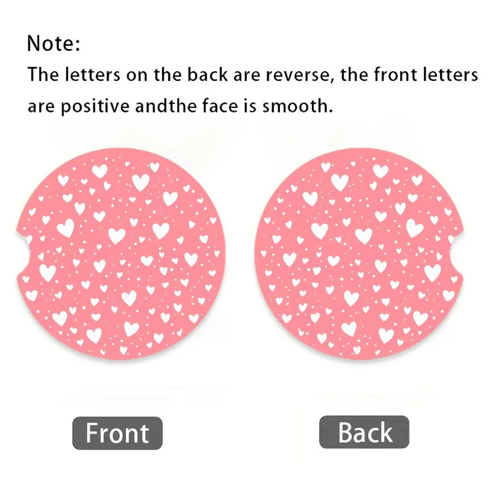2pcs Acrylic Love Heart Coasters – Waterproof & Heat-Insulated Acrylic Coaster Set HIP