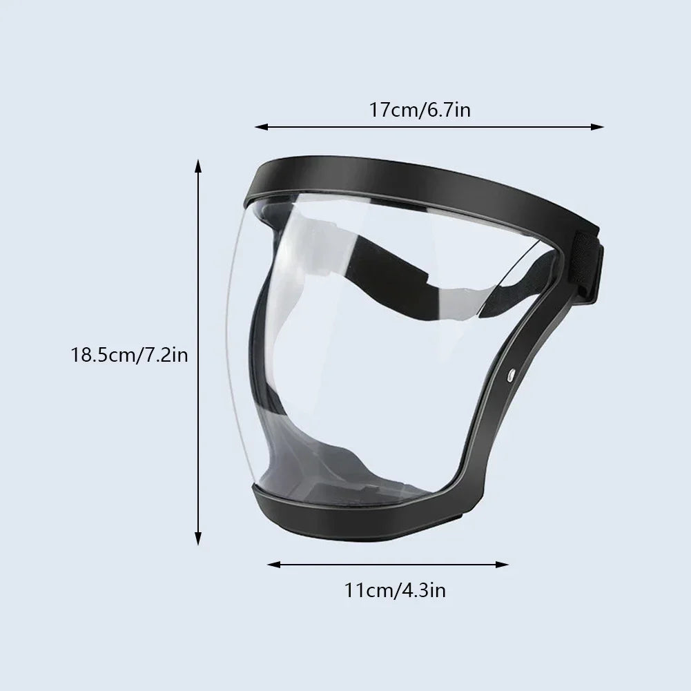 Work Protection Mask Transparent Full Faceshield Reusable Dustproof Anti-fog Mask Home Kitchen Tools Full Face Shield HIP