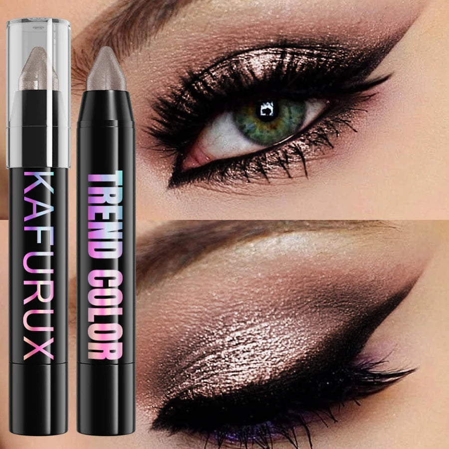 1PC Metallic Glitter Eyeshadow Pencil Waterproof Pearlescent Nude Eye Shadow Green Blue Brown Makeup Gift Eye Pen Cosemtic HIP