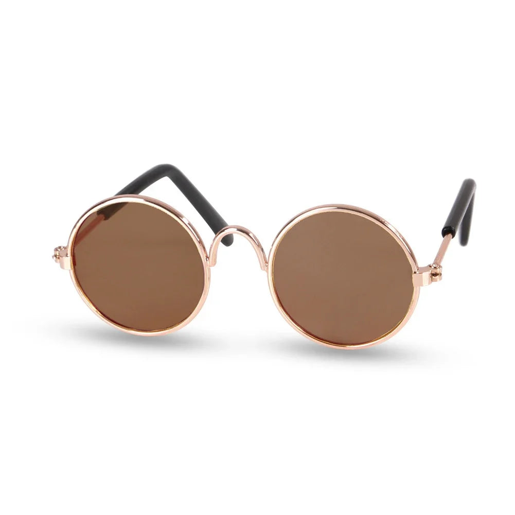 Pet Glasses Small Pet Sunglasses Stylish Pet Sunglasses for Dogs Cats Fashionable Eyewear for Sun Wind Lightweight HIP A Tan