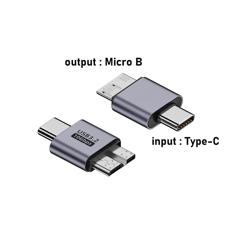 Micro B to USB-C & USB-A Adapter for HDD SSD Data Transfer USB Cable Adapter HIP Type C M to Micro B