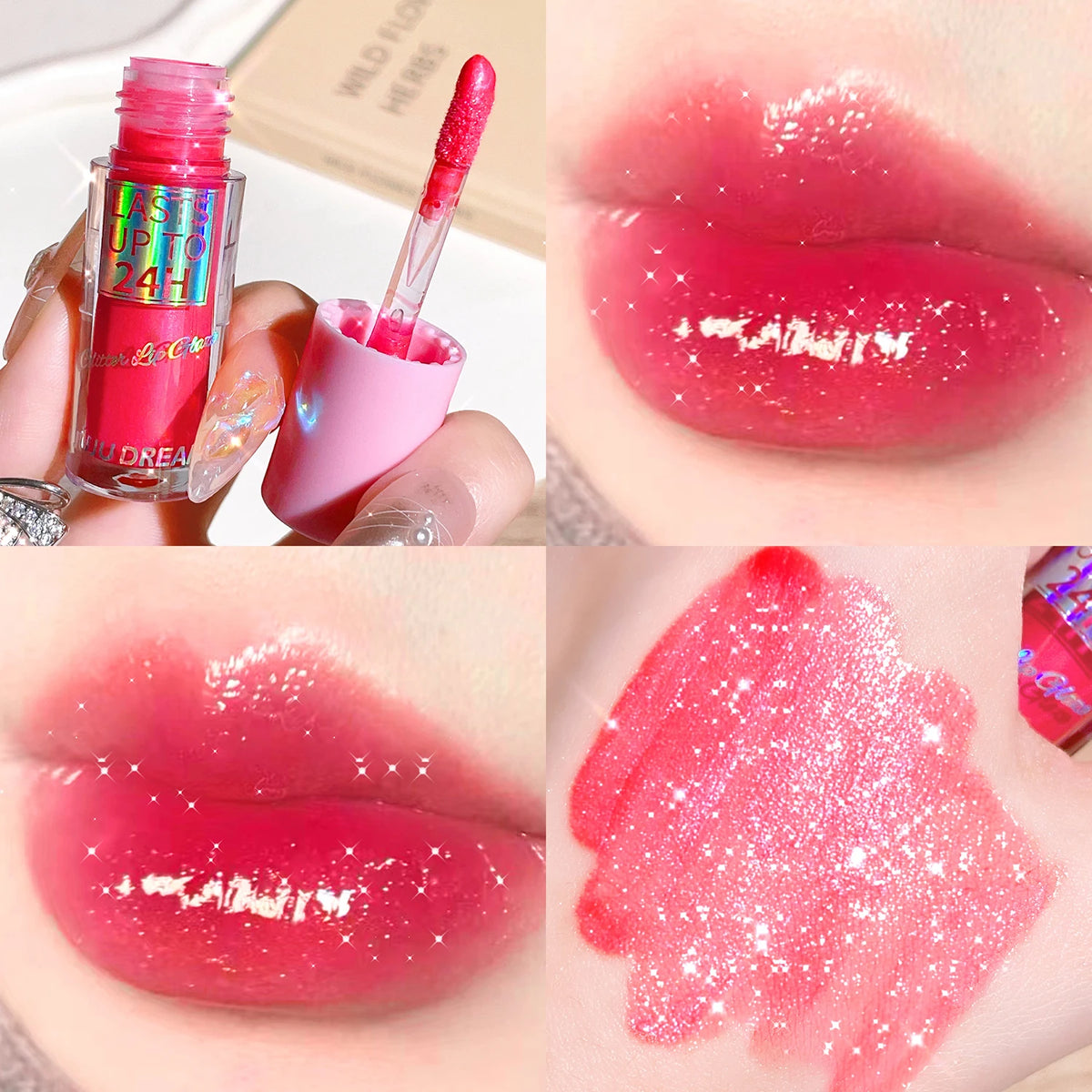 JUJU Dream Sparkling Lip Gloss – Mirror Finish & Moisturizing Sparkling Lip Gloss HIP 9417-01