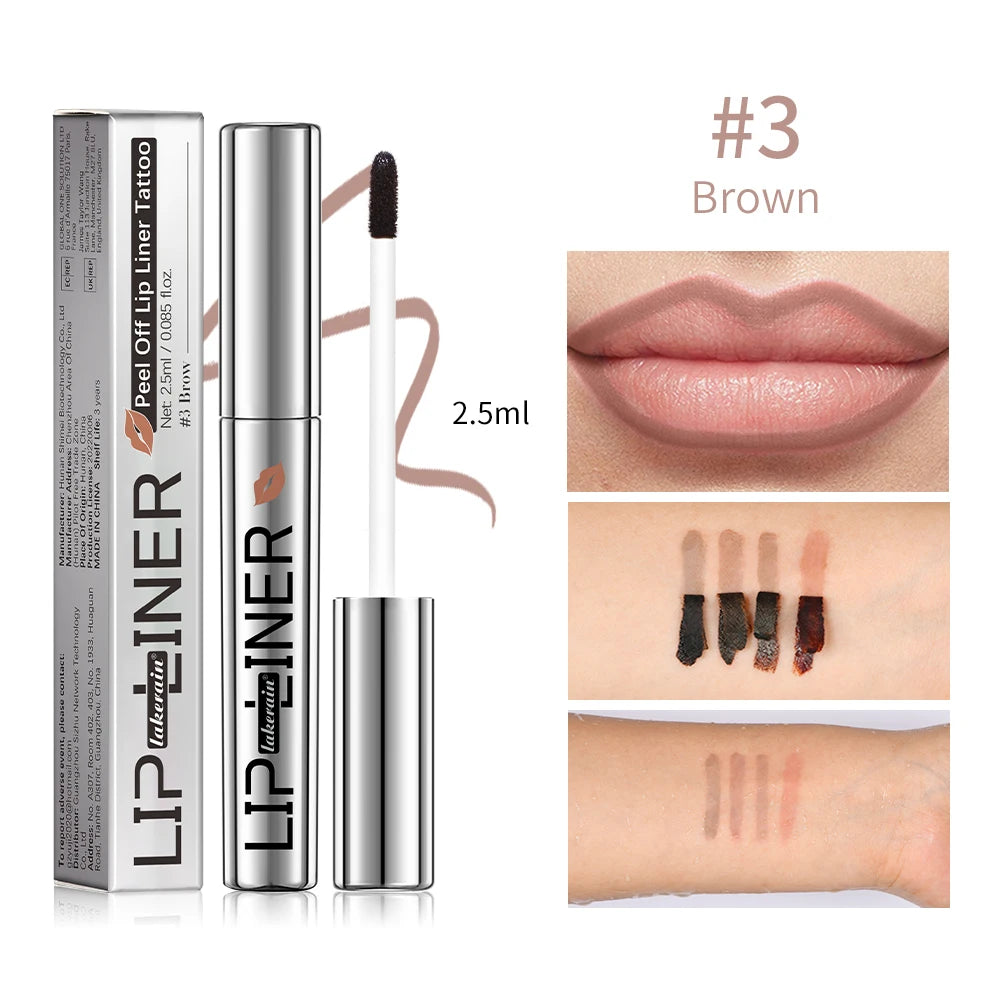 Lip Liner Pencil Peel Off Lip Stain Tattoo Long Wearing Matte Waterproof Smudge Proof Transfer Proof Lip Cosmetic For All Day HIP brown