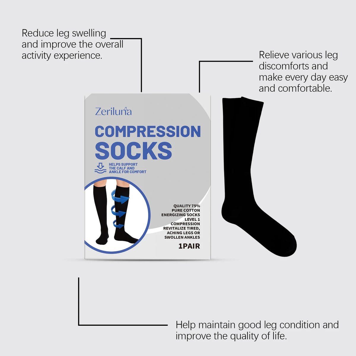 Graduated Compression Stockings – Ankle & Leg Support Socks Compression Socks HIP