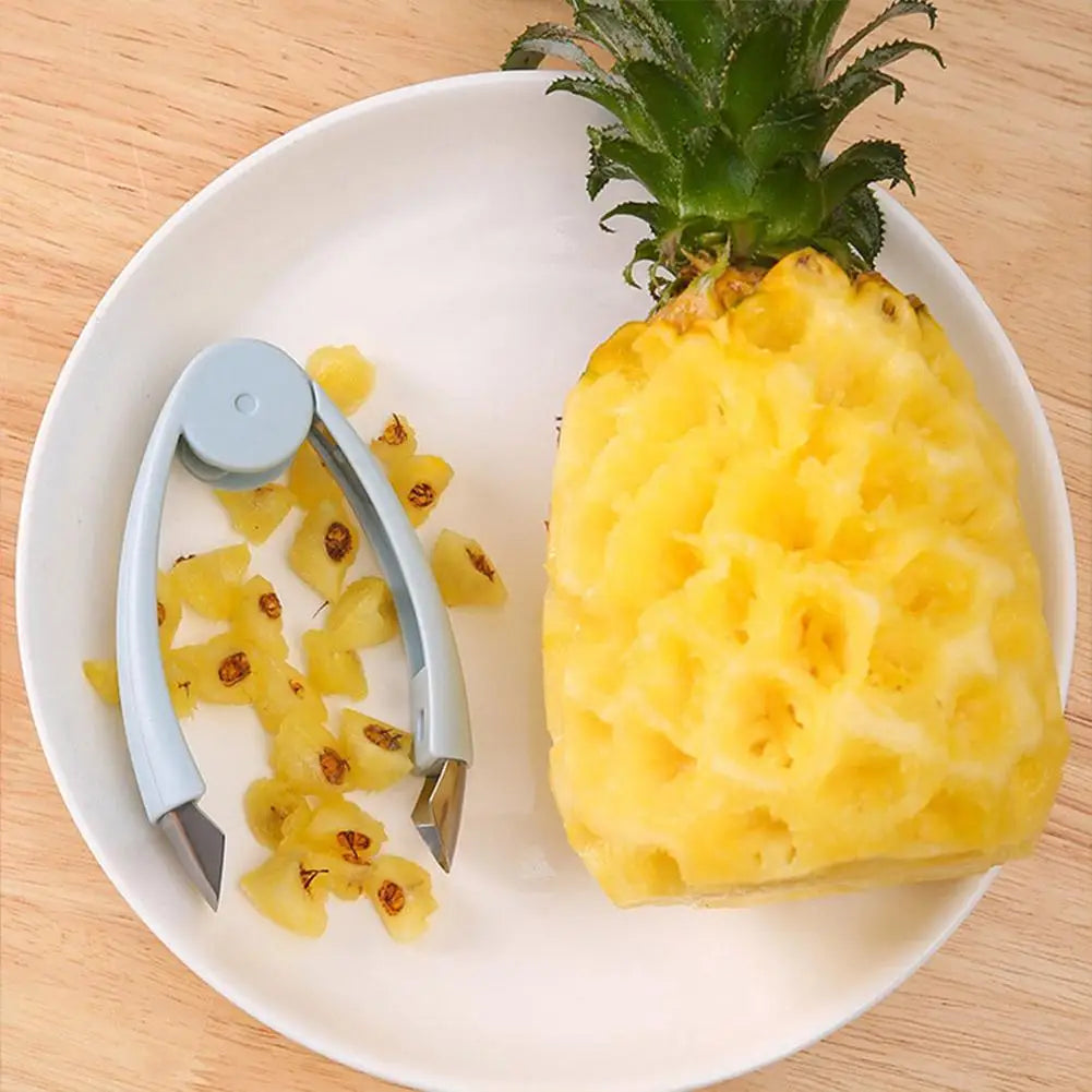 Kitchen Stainless Steel Pineapple Eye Corer Fruit Vegetable Knives Stem Remover Clip Strawberry Huller Peeler Tweezers Gadgets HIP