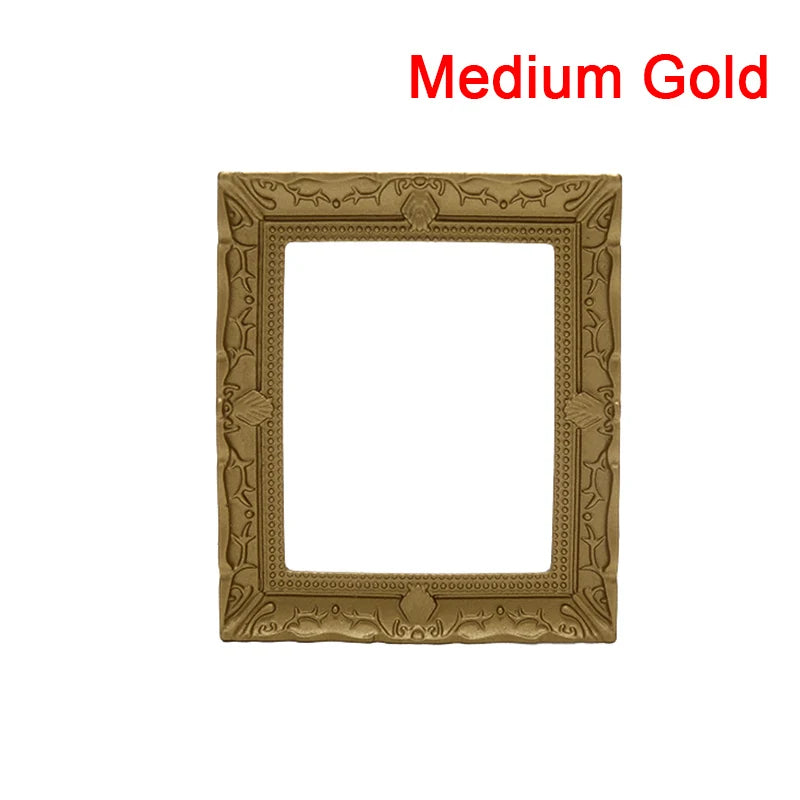 DIY Mini Vintage Oval Resin Photo Frames – Dollhouse Craft Miniature Craft Accessory HIP M Gold