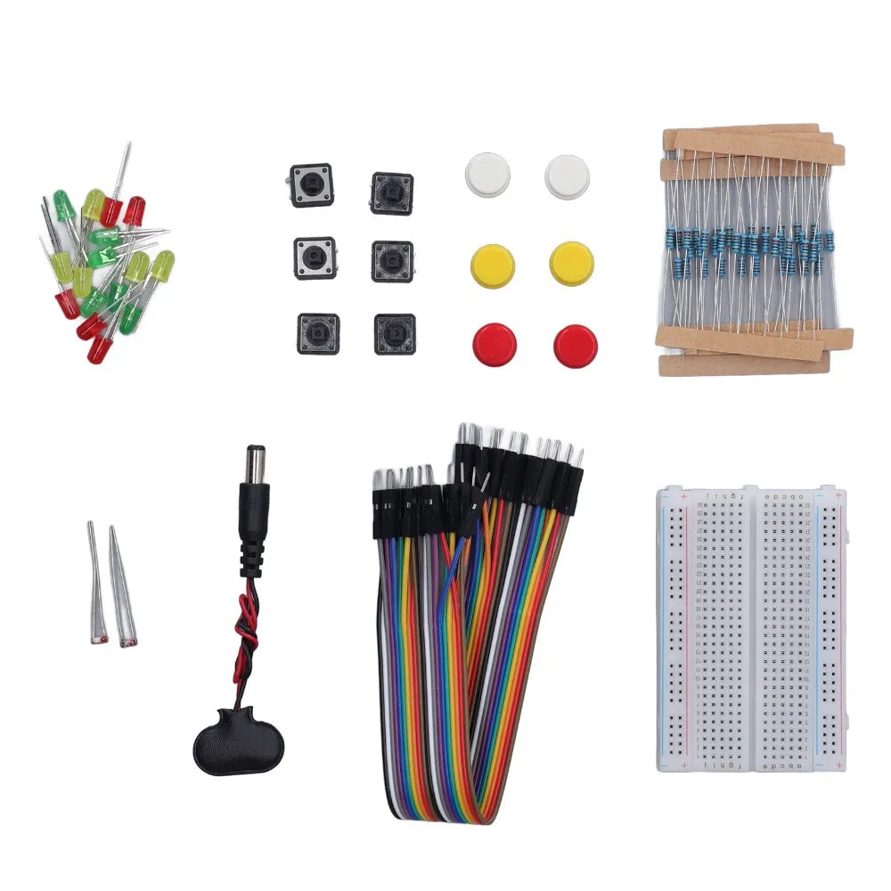 400 Hole Breadboard Electronics Kit – LED, Resistors & Buttons Electronics Starter Kit HIP