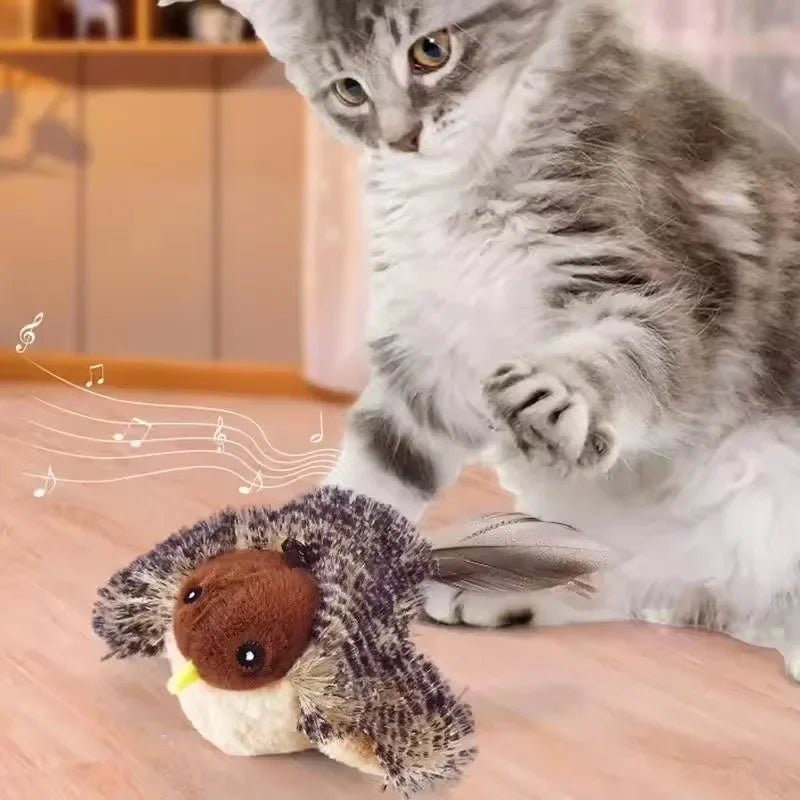 Rechargeable Chirping Flapping Bird Cat Toy with Remote Interactive Cat Toy HIP