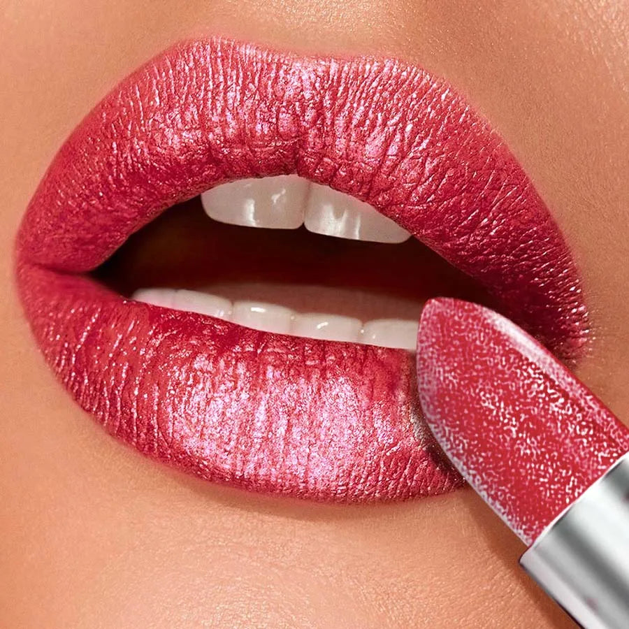 KAFURUX Red Metallic Glitter Lip Glaze – Shimmer Lipstick Glitter Lip Glaze HIP