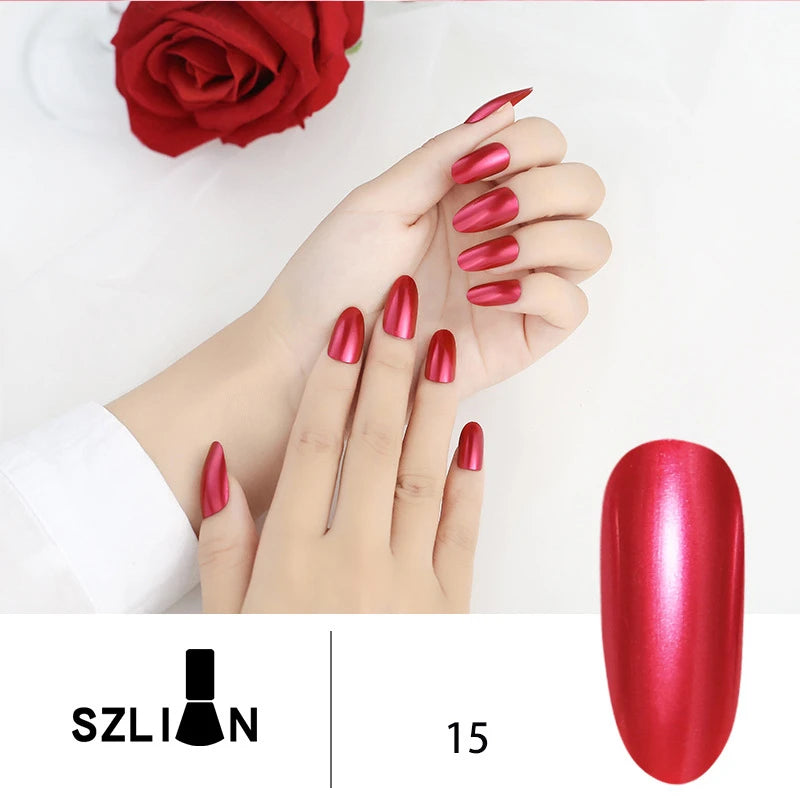 Gel Nail Polish without lamp Gel Semi-permanent Varnishes hybrid All for manicure Mirror Effect Metallic Shiny Glitter Silver HIP 15