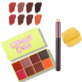 Multi Cream Eyebrow Blush Highlighter Palette Long Wearing Eyeshadow Palette Matte Shimmer Finish With Free Brush & Powder Puff HIP 5Blush