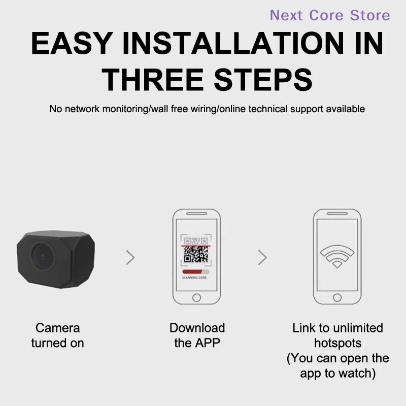 4K HD Mini WiFi Camera – Portable Smart Home Security Cam WiFi Security Camera HIP