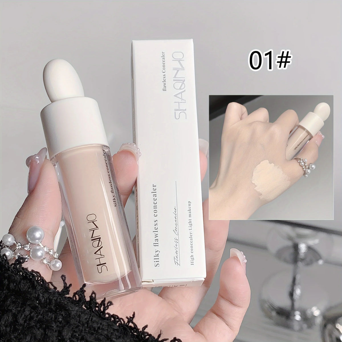 Silky seamless concealer for lasting coverage of acne spots and dark circles under the eyes concealer HIP Color01