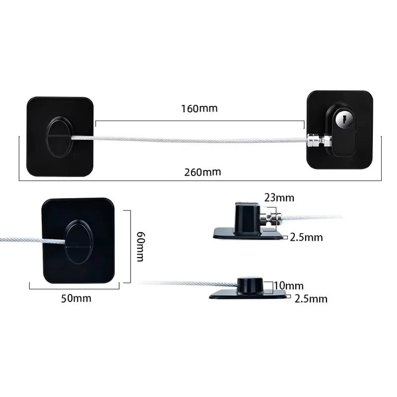 Child Safety Cable Lock for Cabinets, Fridge & Windows Child Safety Lock HIP