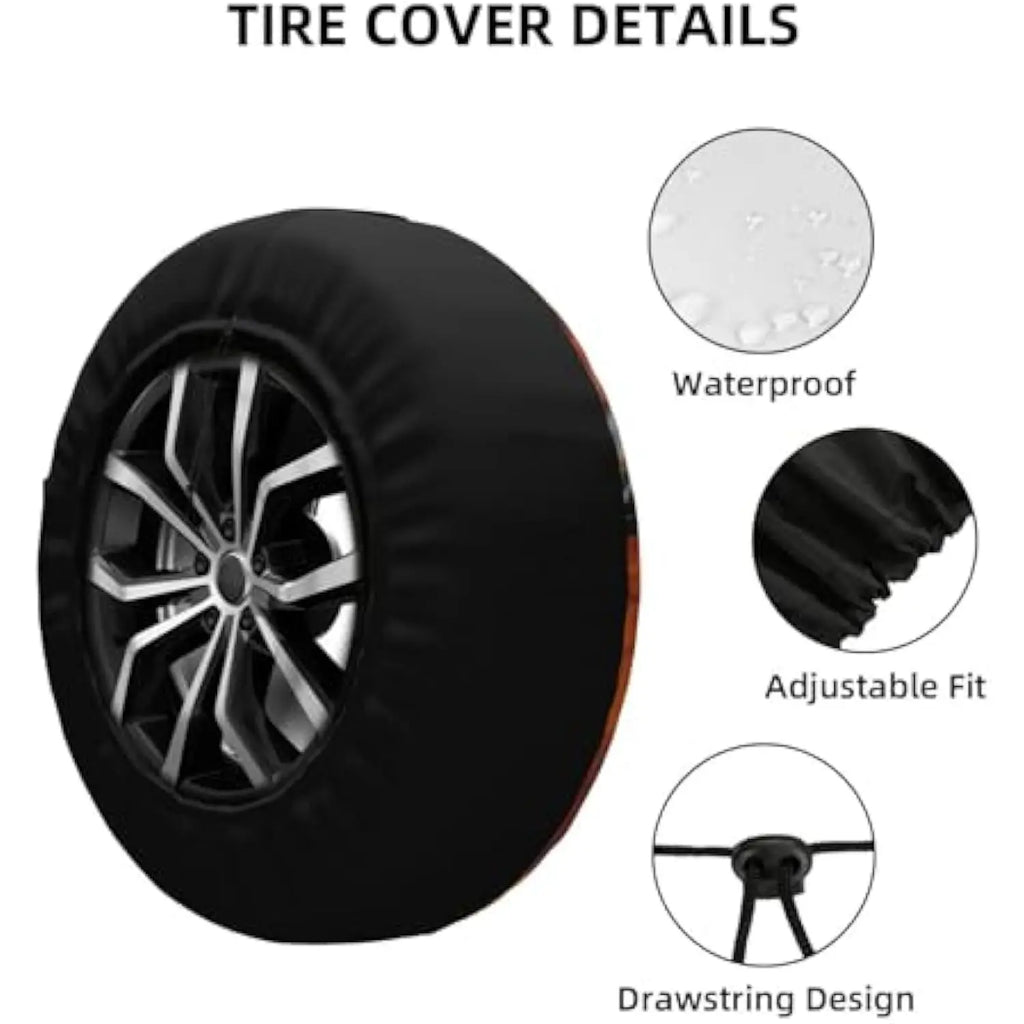 Sunset Horses Spare Tire Cover – Weatherproof Polyester for RV SUV Spare Tire Cover HIP