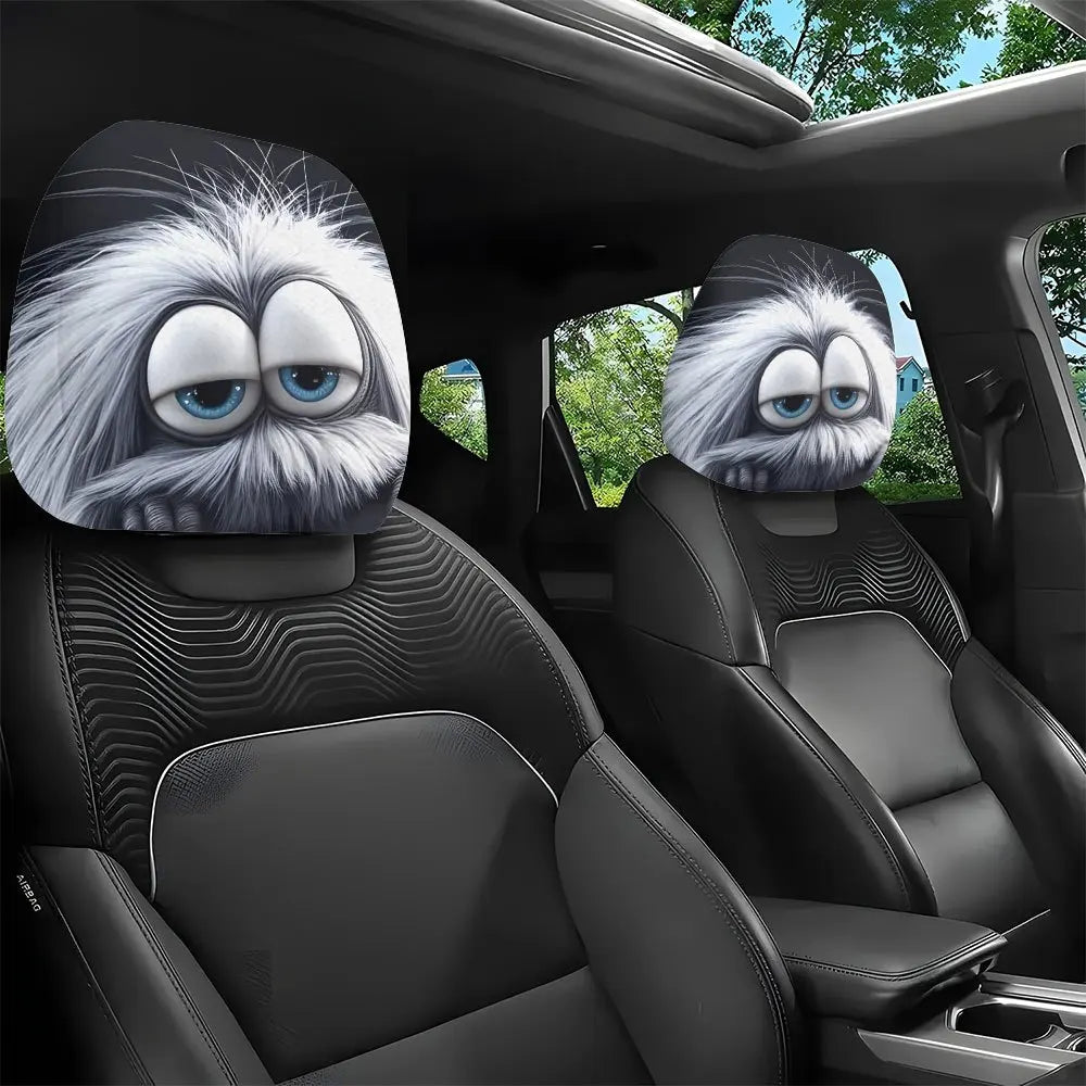 2-Pack Monster Plush Car Headrest Covers – Cute All-Season Car Headrest Cover HIP