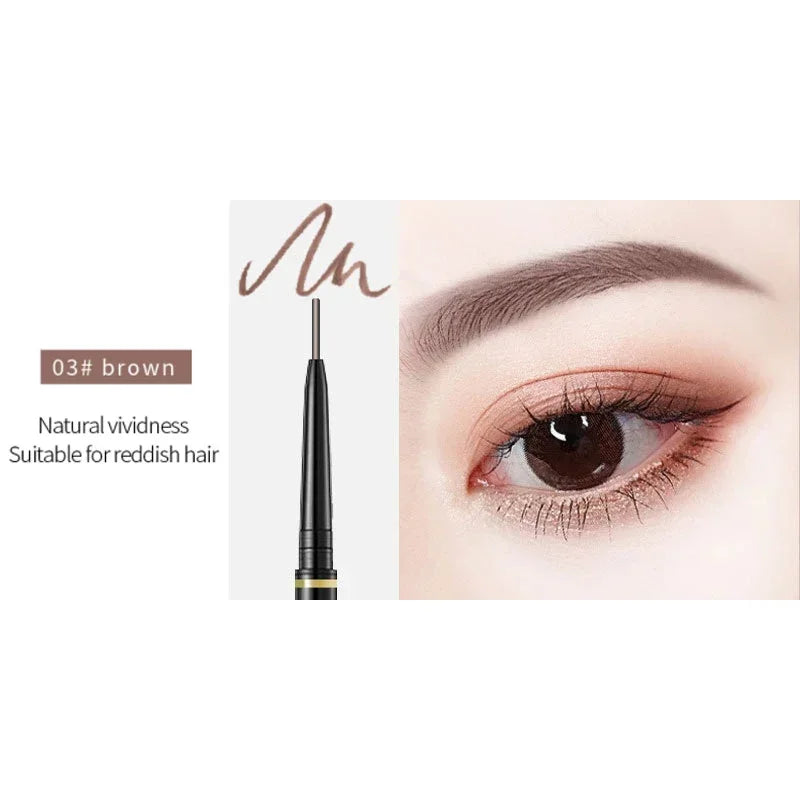 Novo Color Double Eyebrow Pencil with Brush Waterproof Lasting Extremely Slim Sketch Eye Brow Tattoo Pen Eye Makeup Cosmetic HIP 03