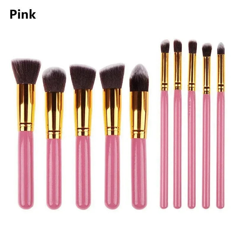 10-Piece Professional Makeup Brush Set – Face & Eye | HIP Makeup Brush Set HIP C804-Pink Gold