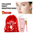 Collagen Wrapping Mask with Brush Set Korean Facial Mask Rejuvenation Moisturizing Brightening Improve Skin Skincare Christmas HIP and brush