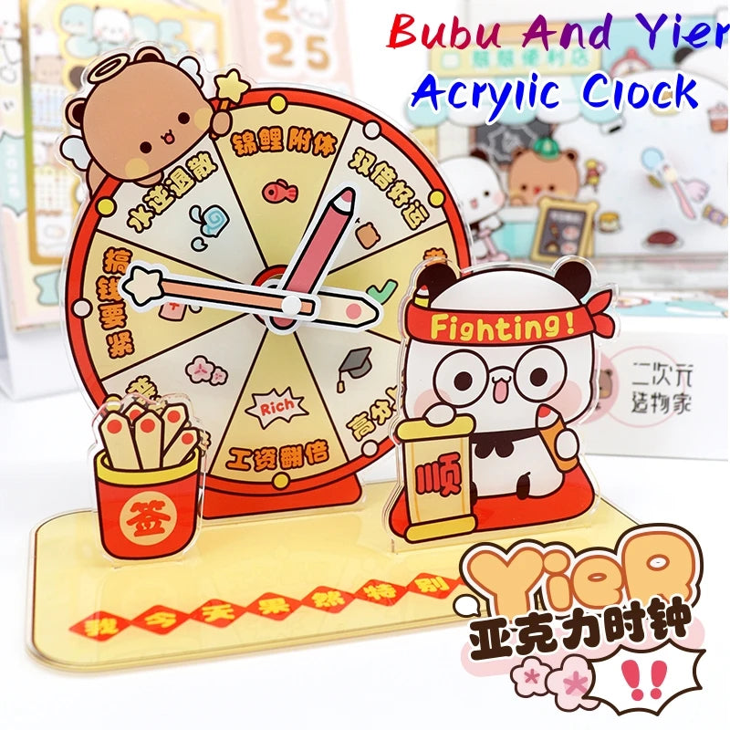 Bubu & Dudu Panda Acrylic DIY Clock – Anime Fan Gift Anime Collectible Clock HIP