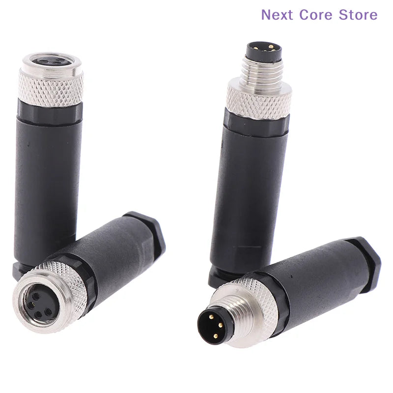 M8 Sensor Connector 3/4 Pin Male Female Straight Angle Plug Sensor Connector Plug HIP