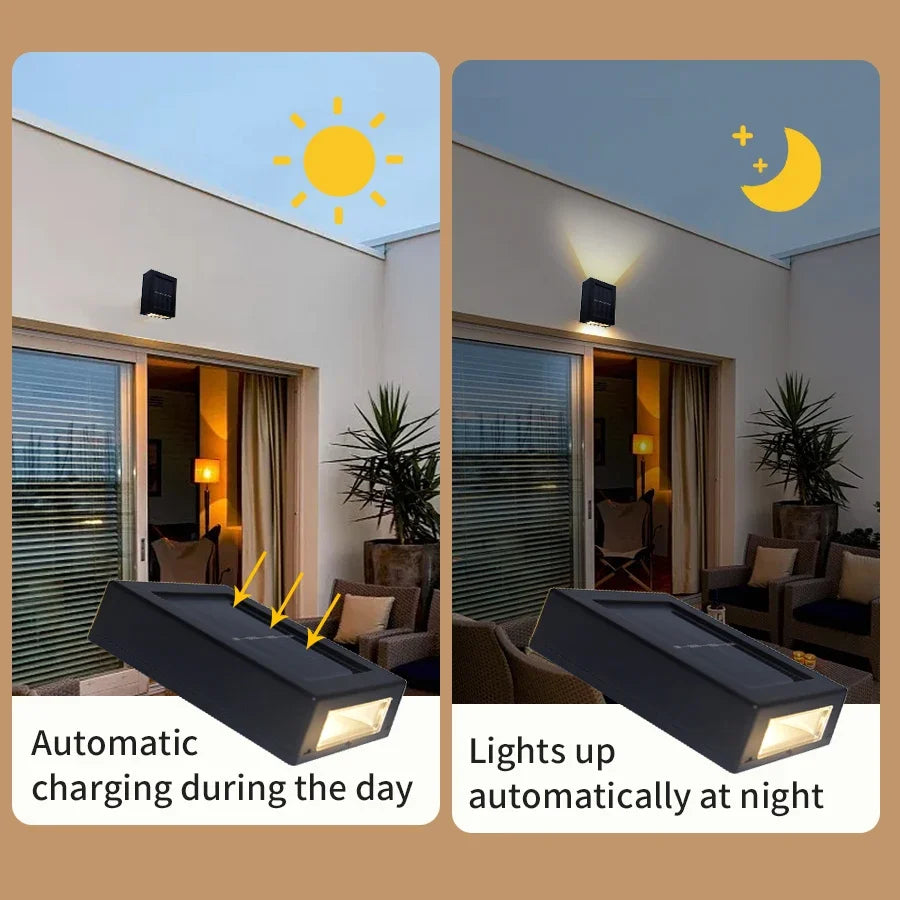 Outdoor Solar Wall Lamp Up and Down Wall Washer Light Waterproof Solar Lights For Garden Street Landscape Balcony Yard Decor HIP