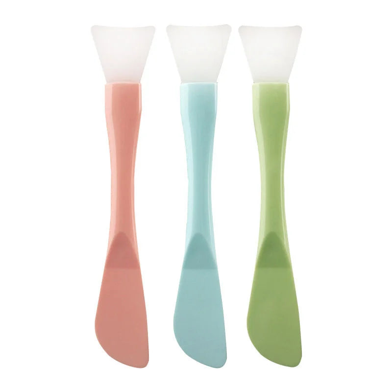 4pcs Silicone Soft Head Cosmetic Spatula Curved Scoop Makeup Mask Cream Spoon Eye Cream Stick Make Up Face Beauty Tool HIP 3pcs