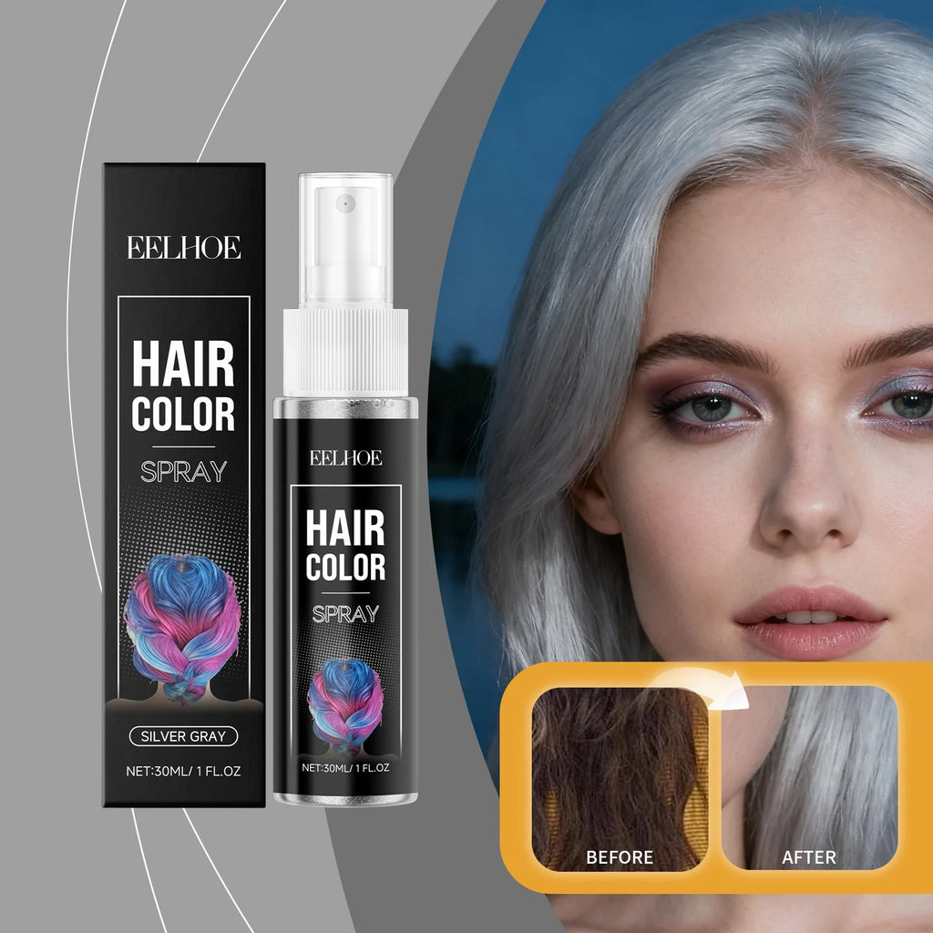 Temporary Silver Gray Hair Spray – Washable Color, Quick-Dry Temporary Hair Color Spray HIP