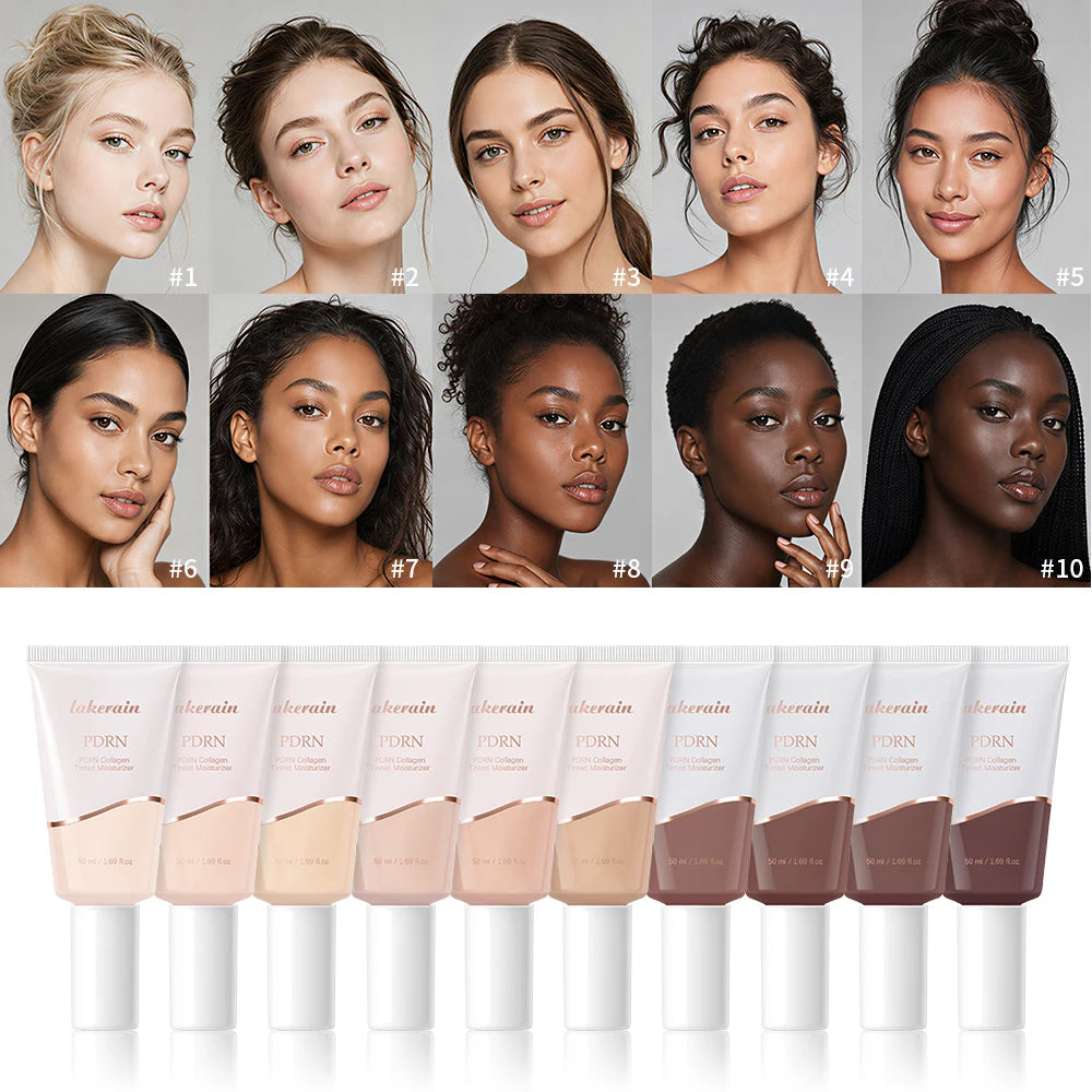 10 Colors PDRN Collagen Tinted Moisturizer Korean Glass Skin Makeup Base Glow Luminous Hydrating Primer Daily Even Tone Nourishi HIP