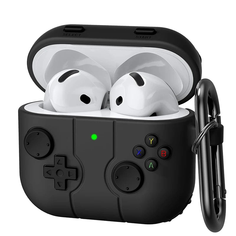 Game Console Silicone AirPods Case – AirPods 4 3 Pro 2 1 Earphone Case HIP Black for Airpods Pro 2