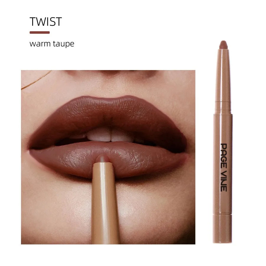 Chocolate Brown Silky Lipliner Pen Peptide Lipgloss Pencil Lasting Matte Nude Pink Lipstick Lip Outline Contour Defind Lip Liner HIP 05-PAGE VINE