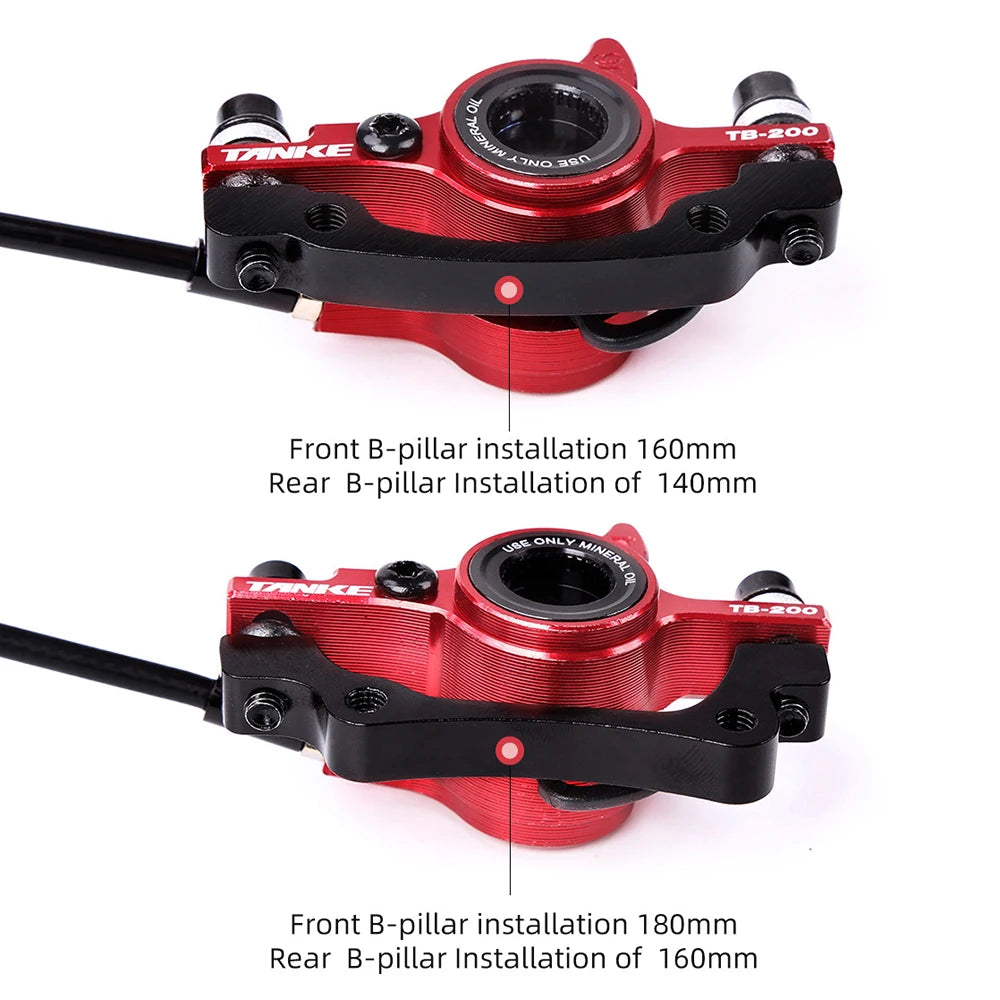 Bicycle Hydraulic Disc Brakes Front Rear Calipers Set for MTB Mountain Bike Left Right Brake Lever Kit with 160mm Disc Rotor HIP