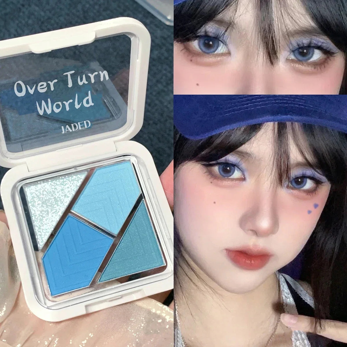 4 Colors Eye Shadow Palette Matte Glitter Green Eyeshadow Blue Pink Black Eye Shadow Pigments Shadow Professional Makeup Palette HIP