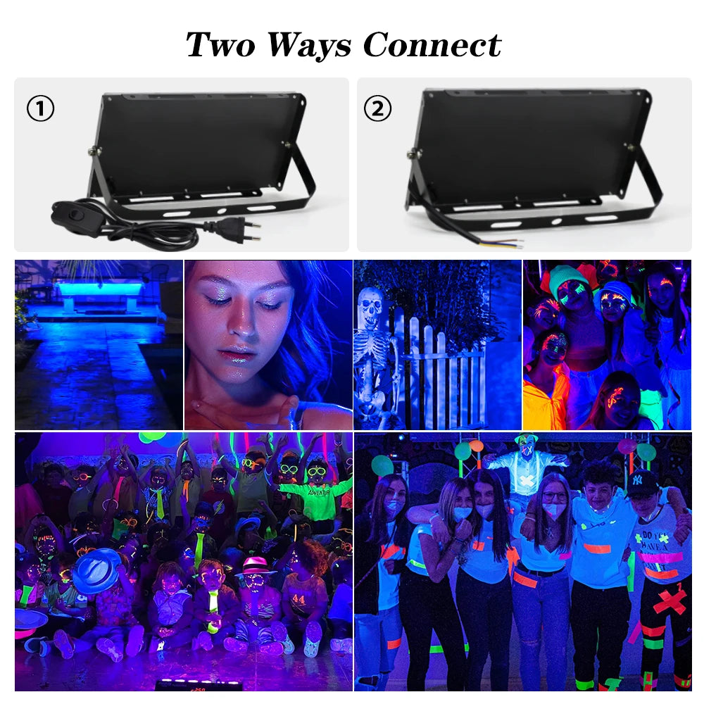 UV LED Floodlight 50W 100W 150W – 395nm Party Stage Lamp UV Stage Floodlight HIP