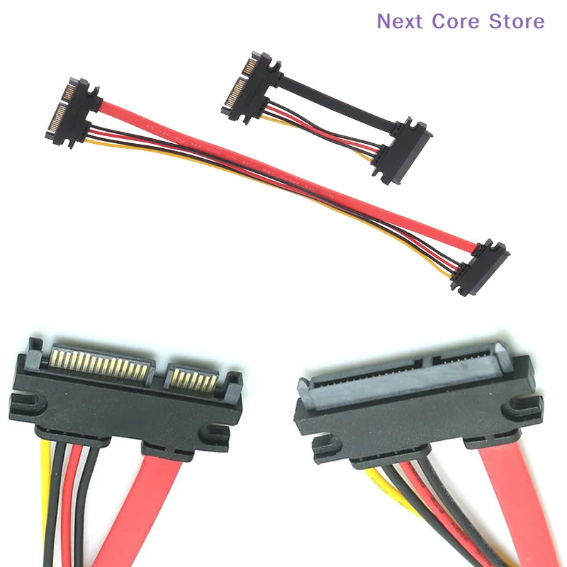 SATA 22-Pin Male to Female Extension Cable – 7+15 Data & Power SATA Extension Cable HIP