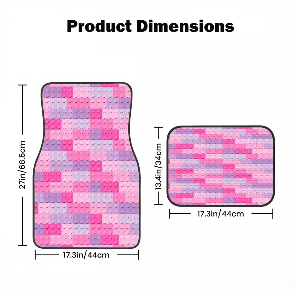 Pink Purple Crystal Fleece Car Floor Mats – Soft Non-Slip Car Floor Mats HIP