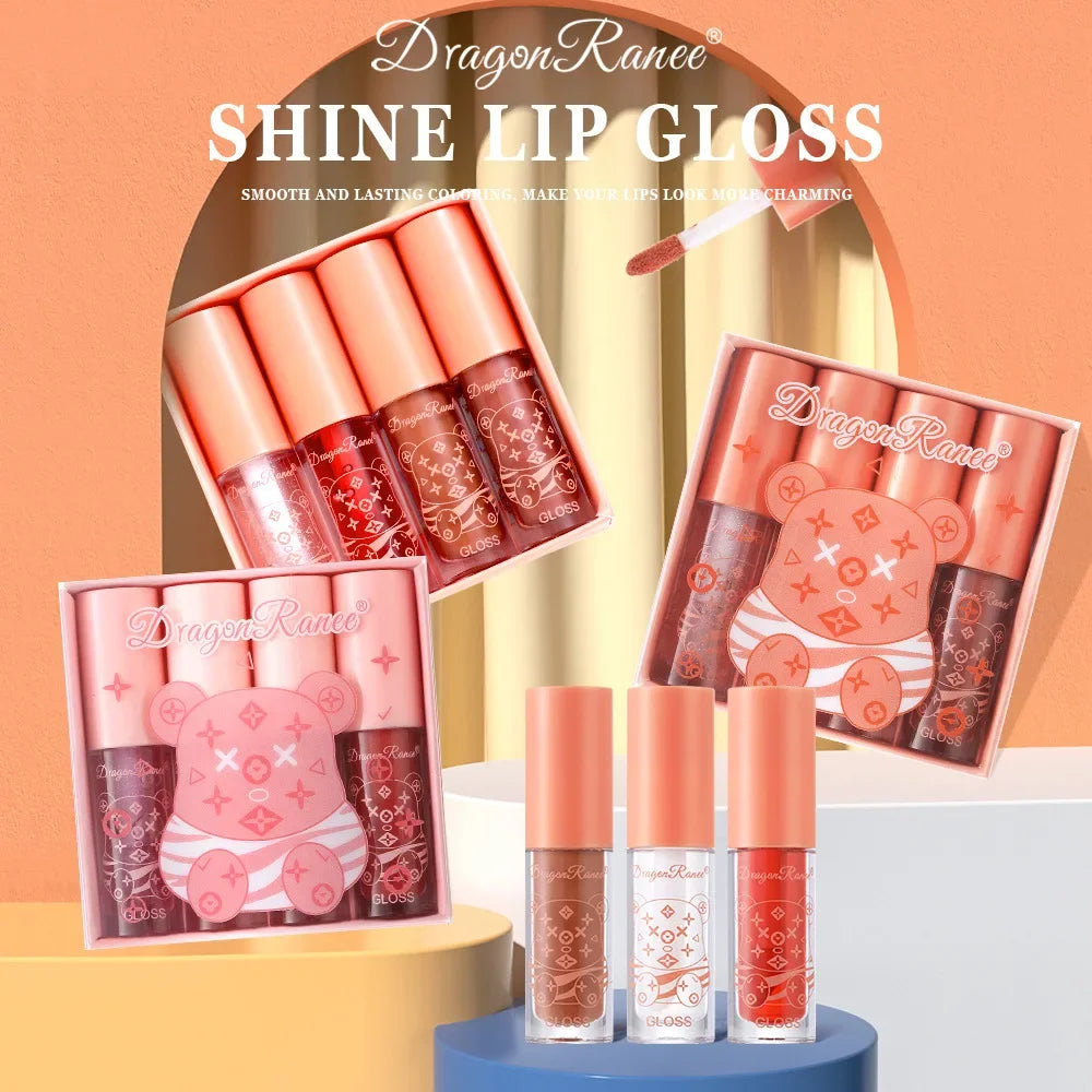 Dragon Ranee Plumping Mirror Lip Gloss Set – Long-Lasting Shine Lip Gloss Set HIP