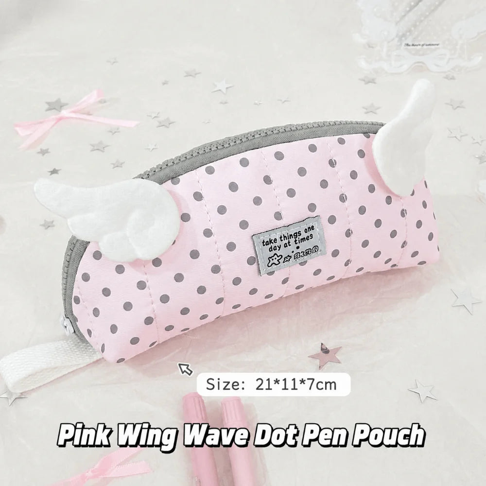 Polka Dot Shell Pencil Case – Multi-Layer Large Capacity Pouch Pencil Case HIP