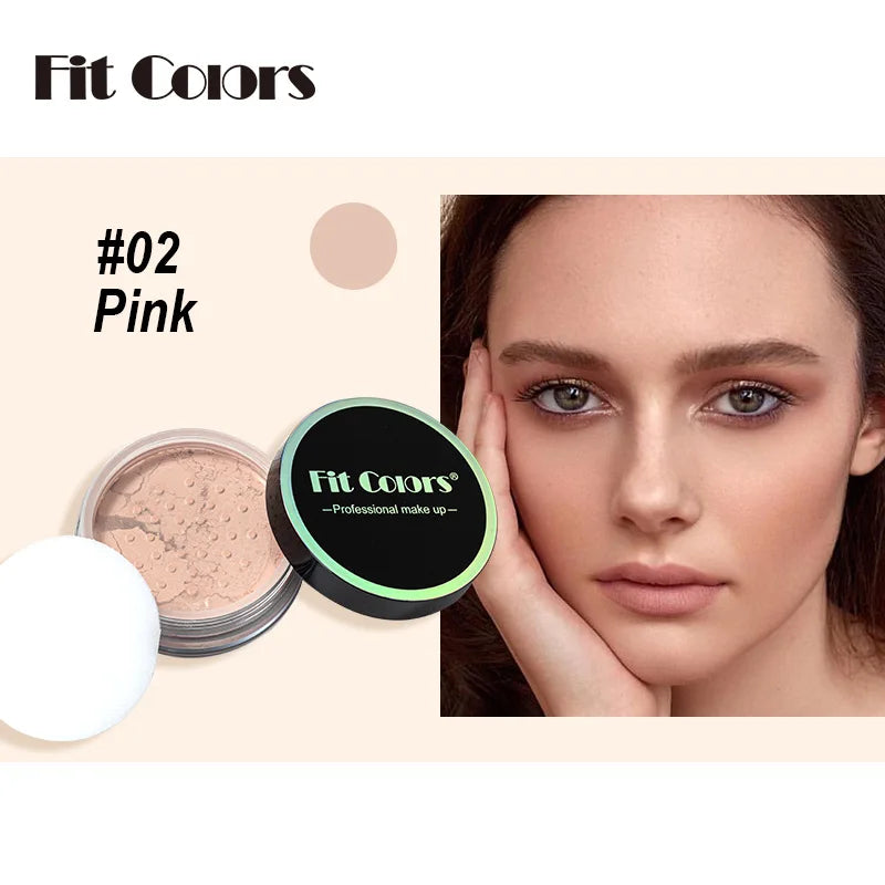 Fit Colors Loose Setting Powder – Oil Control Matte Finish Loose Setting Powder HIP 02 pink 10g