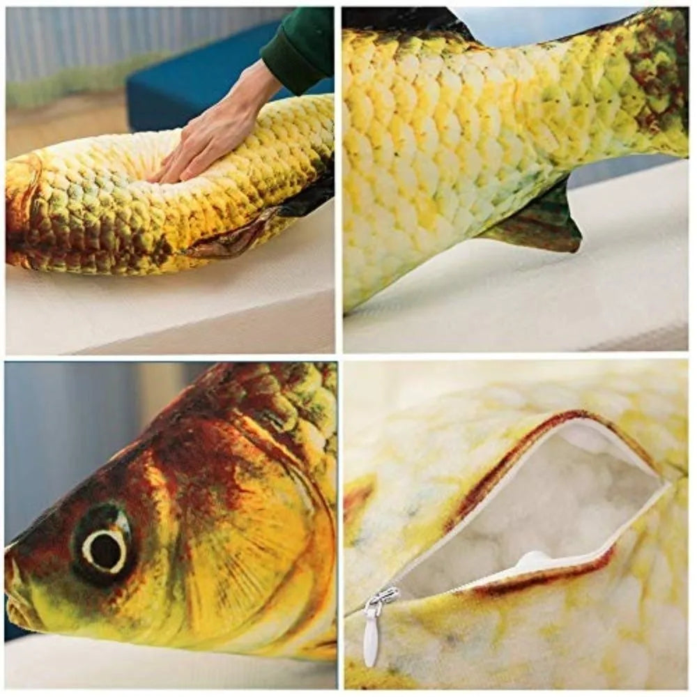 3D Realistic Fish Plush Toy Pillow – Soft Stuffed Cushion Fish Plush Pillow HIP