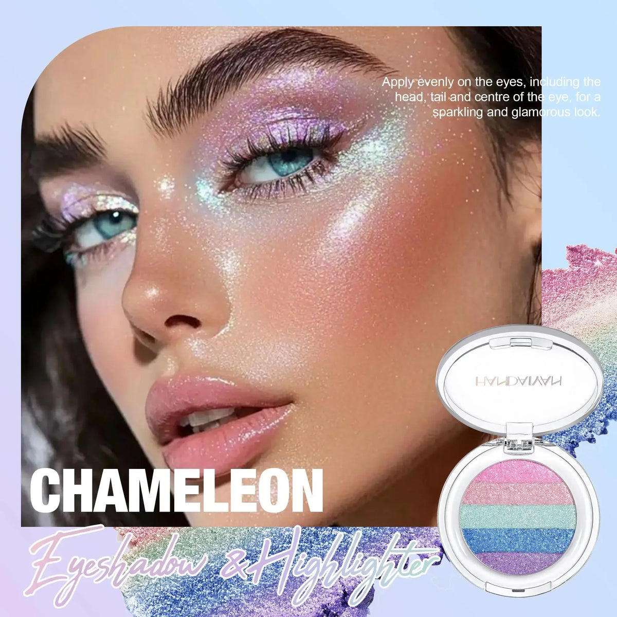 Handaiyan 5-Color Chameleon Glitter Eyeshadow Palette Eyeshadow Palette HIP