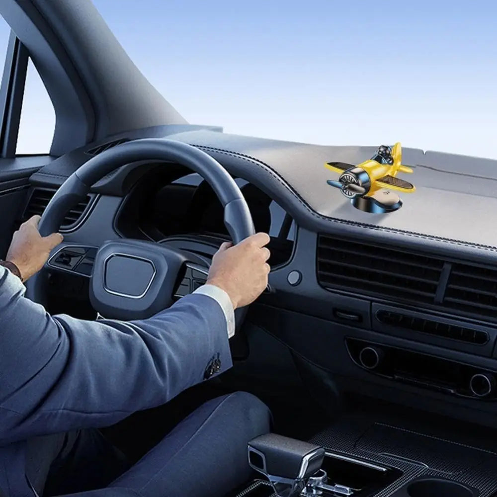 Solar Rotating Airplane Car Dashboard Ornament | 360° Spin Car Dashboard Ornament HIP