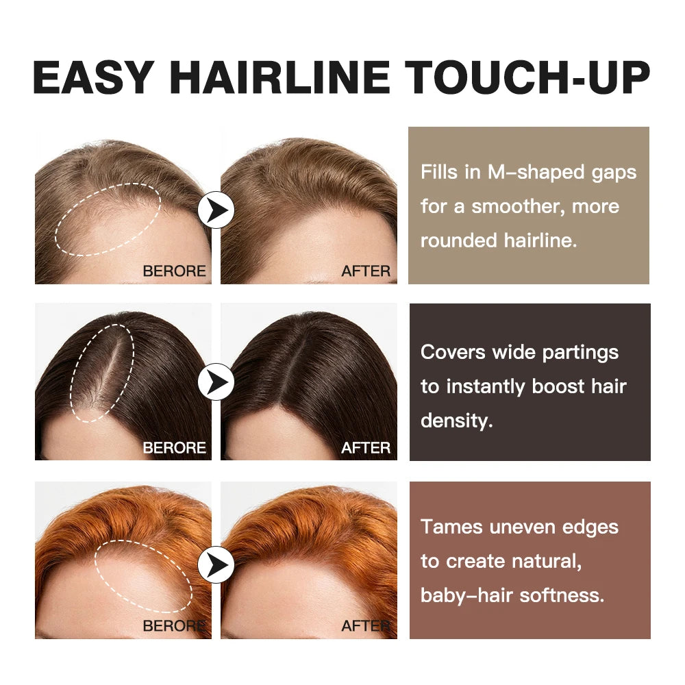 Waterproof Hairline Powder Long Lasting Shadow Filling Forehead Hair Gaps Sweat-proof Fine Powder Natural Color Hairline Makeup HIP