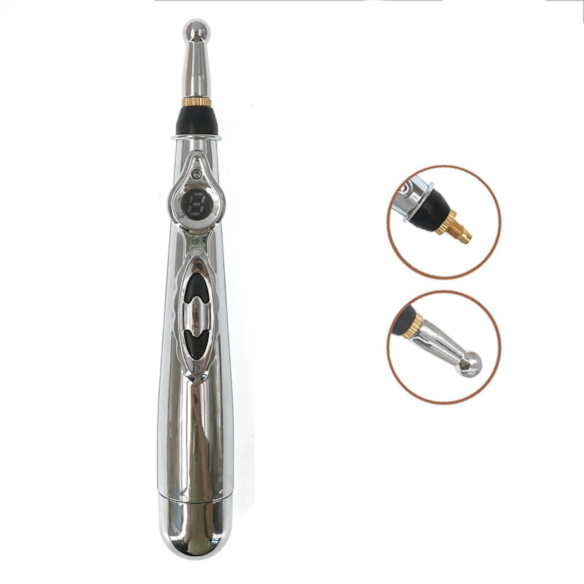 CAMMUO Electronic Acupuncture Meridian Pen – 5 Heads Meridian Massage Pen HIP 2 heads-OPP