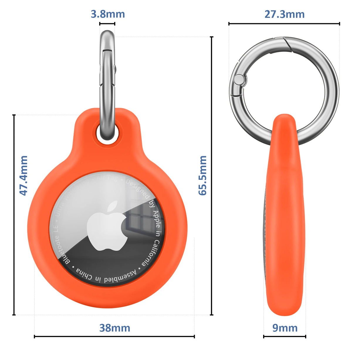 Waterproof Apple AirTag Case – Silicone Carabiner Keychain GPS Tracker Case HIP