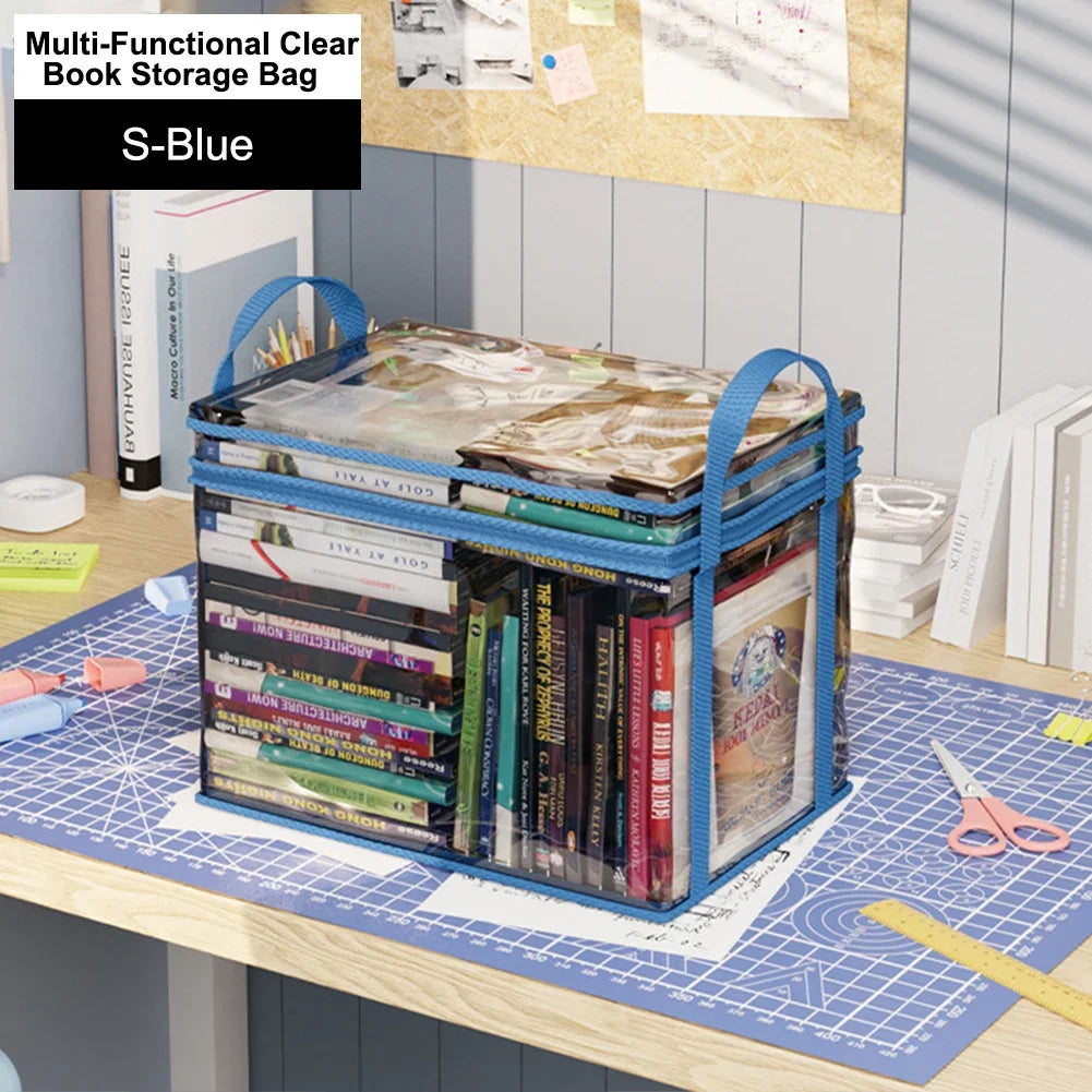 Foldable Bookshelf Student Dormitory Classroom Book Organizer Large Capacity Household Toy Plush Animal Organizer HIP S-Blue